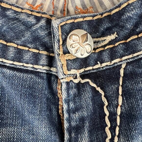 Vintage Y2K Rock Revival Penny Bootcut Jeans 28 | Rhinestone Distressed Denim - Picture 16 of 16
